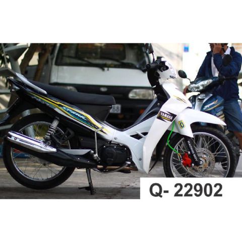 Tem Rời Yamaha Sirius 110 Trắng Đen  - Decal In Chất Lượng