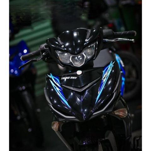 Tem rời Exciter 150 chữ tàu xe đen phối xanh Gp mới