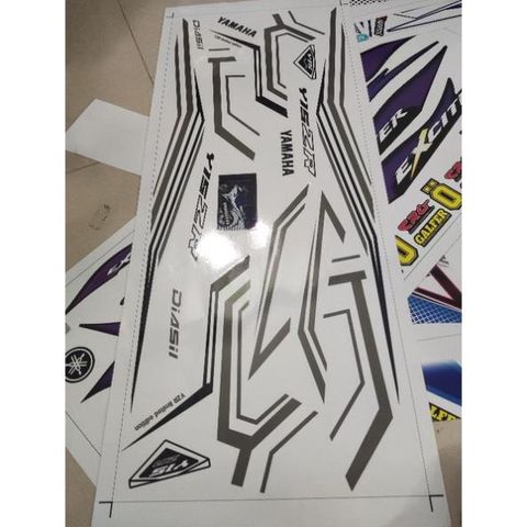 Tem Rời Ex 150 Y15ZR Trắng Phối Xám Đen  - Decal In Chất Lượng