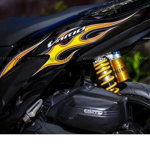 [Siêu Sale] TEM RỜI mẫu lửa vàng cho Vario đen - màu sắc nổi bật Quyen Decal