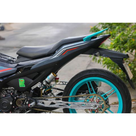 Tem rời Exciter 155 Y16ZR xám xi măng sọc xanh cam, in sắc nét, 3 lớp không phai màu CM00101 1 2