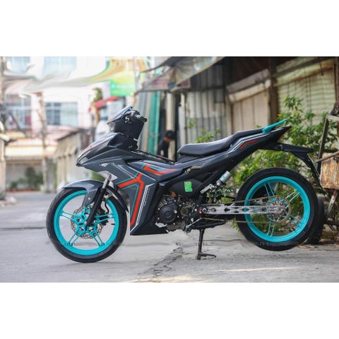 Tem rời Exciter 155 Y16ZR xám xi măng sọc xanh cam, in sắc nét, 3 lớp không phai màu CM00101 1 2
