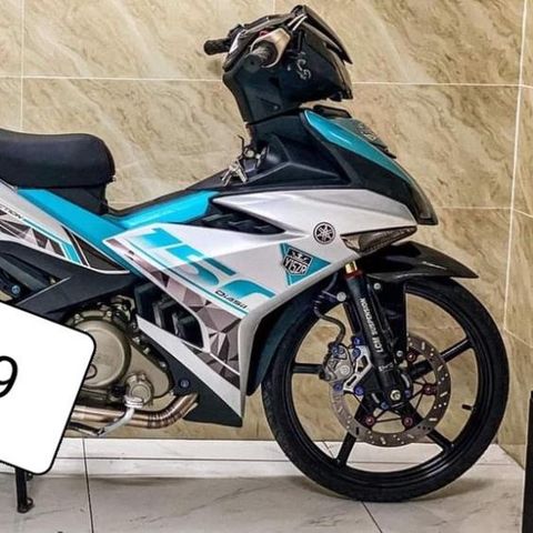 Tem Rời Exciter 150 Y15ZR Xám Bạc Phối Xanh  - Decal In Chất Lượng