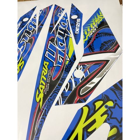 Tem Hayabusa rời dán xe Satria xanh Gp zin Quyen Decal