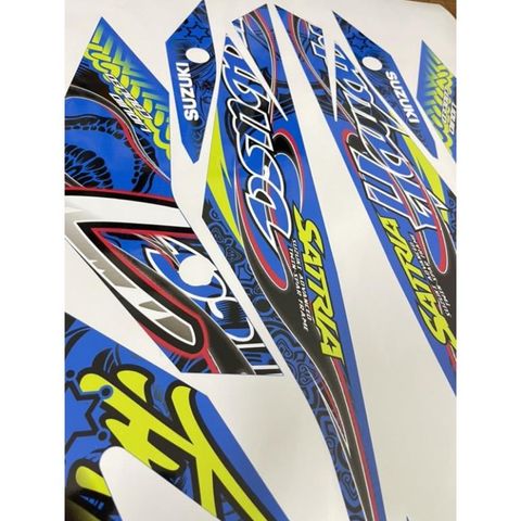 Tem Hayabusa rời dán xe Satria xanh Gp zin Quyen Decal