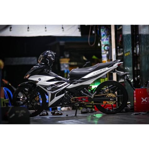 tem rời exciter 150 trắng đen mẫu cover chuẩn 2023 , tem 3 lớp bền màu - Decal Cao Cấp Nhất