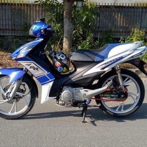 Tem Rời  Suzuki Axelo RR 125 Trắng Xanh Gp  - Decal In Chất Lượng