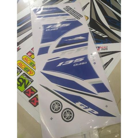 Tem Rời Exciter 135 Zin 2014 Xanh Trắng Gp  - Decal In Chất Lượng