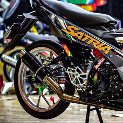 Tem Rời Suzuki Satria F150 Dán Xe Xám Xi Măng  - Decal In Chất Lượng