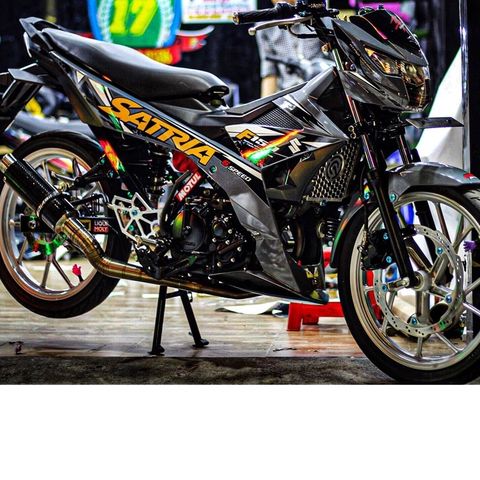 Tem Rời Suzuki Satria F150 Dán Xe Xám Xi Măng  - Decal In Chất Lượng
