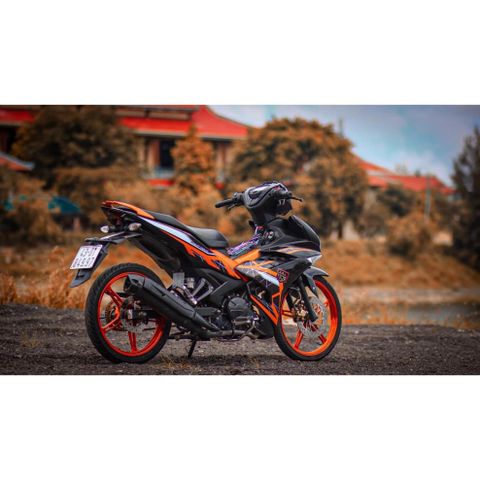 Tem rời Y15ZR cam cho Exciter 150 đen - tem cao cấp không bay màu Quyen Decal