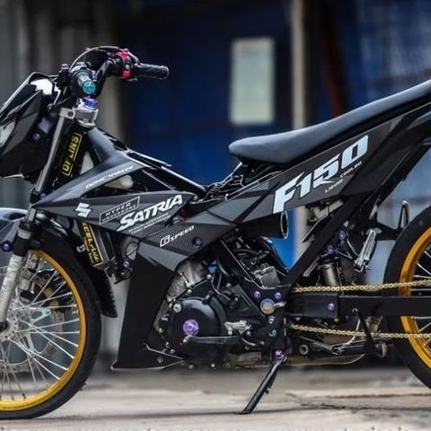 Tem Rời Satria F150 Zin 2018 Xám Đen  - Decal In Chất Lượng