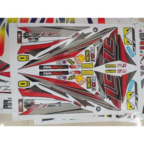Tem Rời Yamaha Exciter 135 LC Đỏ Đen  - Decal In Chất Lượng