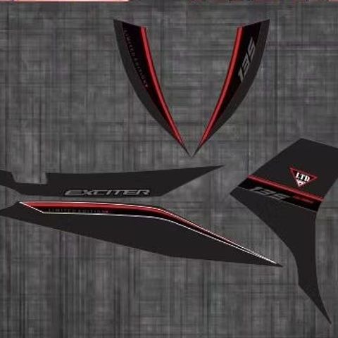 Tem Ex 135 LTD 2011 Dán Xe Đen Nhám  - Decal In Chất Lượng