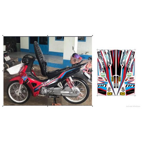 Tem Wave Blade 110 Đỏ Đen 2021  - Decal In Chất Lượng