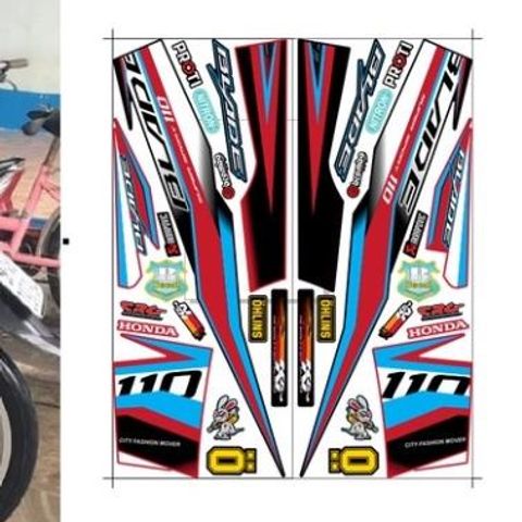 Tem Wave Blade 110 Đỏ Đen 2021  - Decal In Chất Lượng