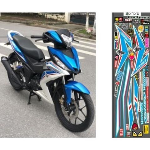 TEM ZIN WINNER V1 MÀU XANH TRẮNG - Decal Cao Cấp Nhất