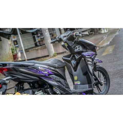 Tem Rời Vario 150 Đen Tím - Mẫu Lửa 2023  - Decal In Chất Lượng