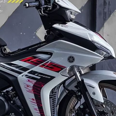 TEM RỜI Y16ZR ĐEN HỒNG DÁN XE EX155 VVA TRẮNG QDC
