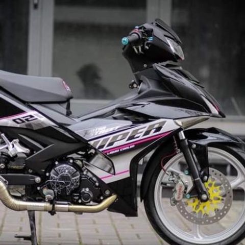 Tem Chế Rời Exciter 150 Sniper Đen Phối Hồng  - Decal In Chất Lượng
