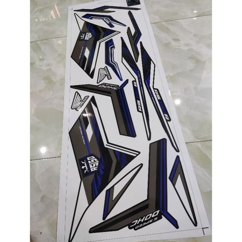 Tem Rời Winner X V2 Rs150 Xanh Đen Kiểu Khói  - Decal In Chất Lượng
