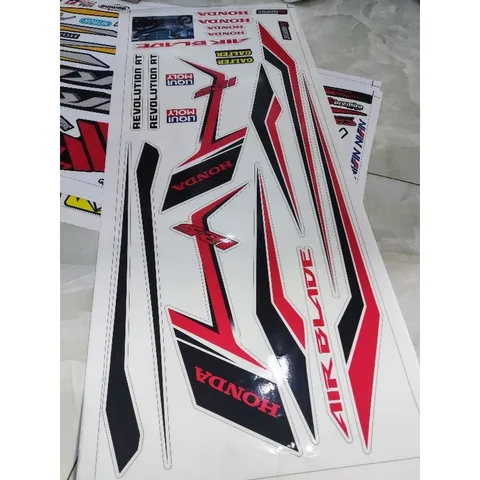 Tem Rời Dán Xe Air Blade Mẫu Xám Đen Đỏ Cực Chất, Hàng 3 Lớp Chất Lượng Cao Quyen Decal