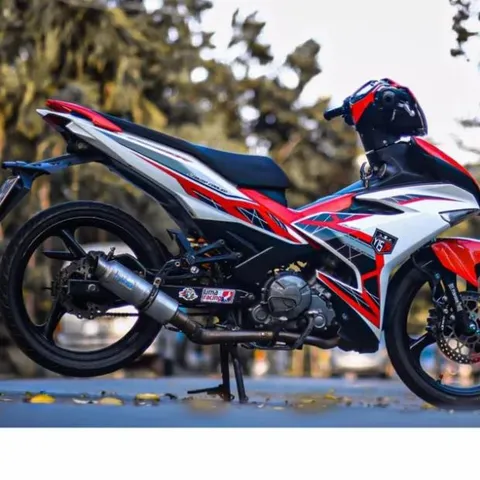 Tem Rời Ex 150 Y15ZR 2021 Xám Đỏ  - Decal In Chất Lượng