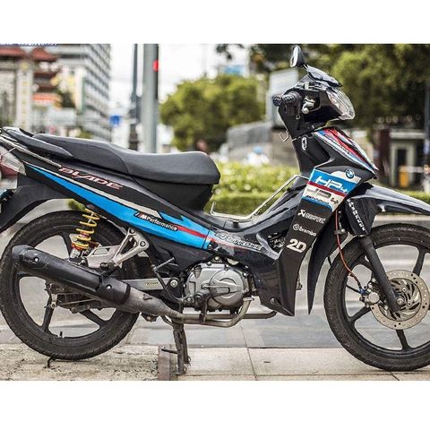 Tem Wave Blade 110 Logo Hp4 Dán Xe Đen  - Decal In Chất Lượng