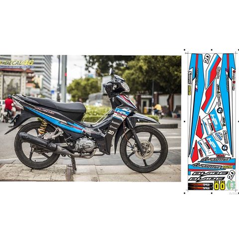 Tem Wave Blade 110 Logo Hp4 Dán Xe Đen  - Decal In Chất Lượng
