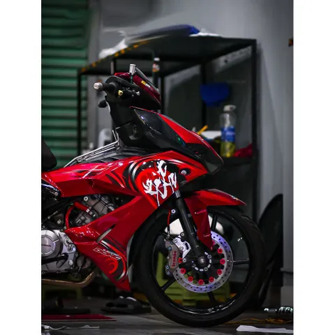 Tem rời Winner X V2 hoa văn lửa chữ tàu đỏ đen, in sắc nét, 3 lớp không phai màu CM00161 1 2