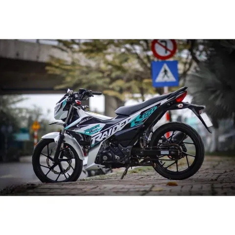 tem rời raider full trắng phối xanh lục bảo