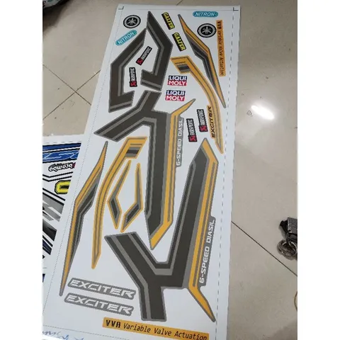 Tem Rời Exciter 155 VVA Xám Vàng  - Decal In Chất Lượng