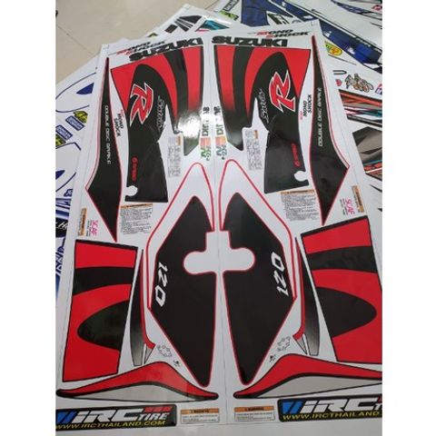 Tem Rời Suzuki Xipo Satria 2000 Dán Xe Đỏ Đen  - Decal In Chất Lượng
