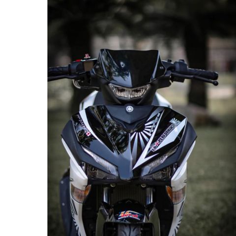Tem Rời Dán Xe Exciter 155 Mẫu Liberty Walk Trắng Đen Cực Chất, Hàng 3 Lớp Chất Lượng Cao Quyen Decal