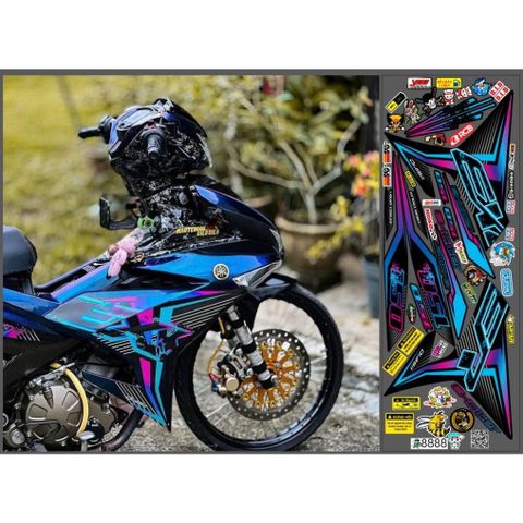 TEM 7 MÀU EXCITER 150, EX150 MÀU ĐEN - Decal Cao Cấp Nhất