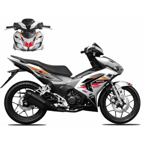[FreeShip] TEM RỜI Winner V3 - mẫu Repsol dán xe bạc - không bay màu - độ bám dính cao Quyen Decal