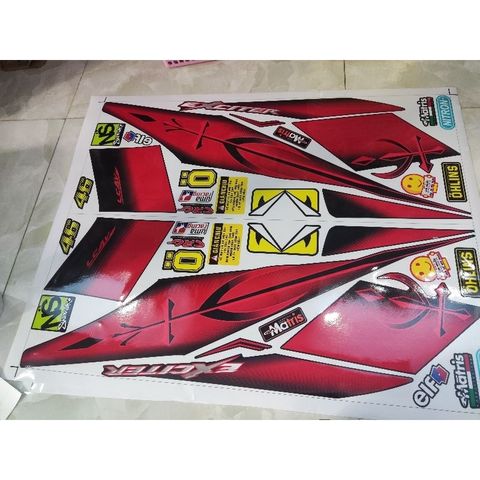 [FreeShip] [Ảnh thật] Tem rời Exciter 2006 - Mẫu tem kiếm đỏ đen - Chuẩn From cực đẹp Quyen Decal