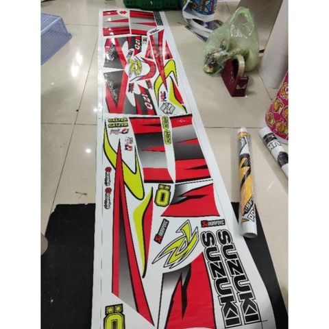 Tem Satria 2000 Đen Xám Xi Măng  - Decal In Chất Lượng