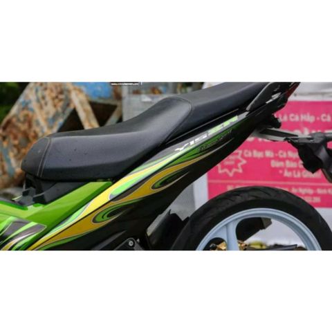 Tem Rời Exciter 150 Xanh Đen Mẫu Ngọn Lửa  - Decal In Chất Lượng