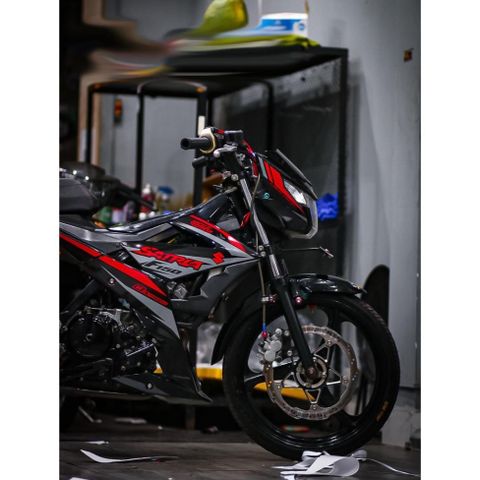Tem rời Raider Fi- Satria Fi mẫu F150 đen đỏ xám, in sắc nét, 3 lớp không phai màu CM00041 1 2