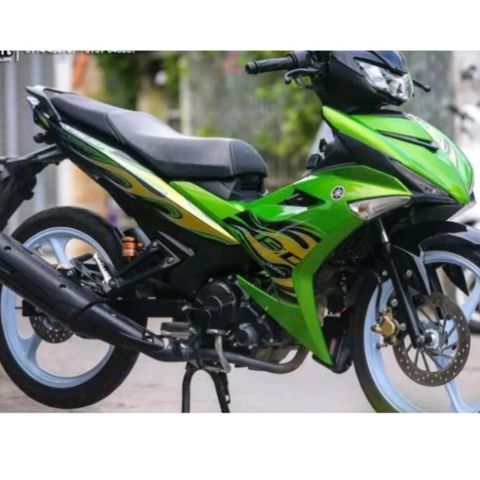 Tem Rời Exciter 150 Xanh Đen Mẫu Ngọn Lửa  - Decal In Chất Lượng