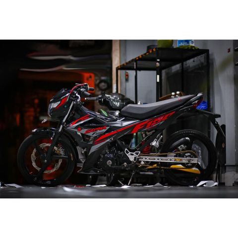 Tem rời Raider Fi- Satria Fi mẫu F150 đen đỏ xám, in sắc nét, 3 lớp không phai màu CM00041 1 2