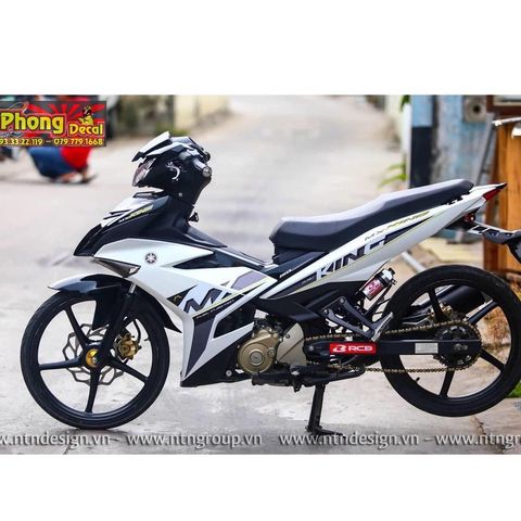 Tem Rời Exciter 150 Mx King Dán Xe Trắng Phối Xám Đen  - Decal In Chất Lượng