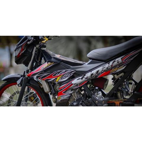 Tem Lửa Suzuki Satria Dán Xe Đen  - Decal In Chất Lượng
