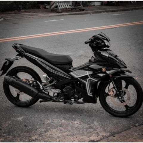 Tem Rời Yamaha Exciter 150 Y15ZR Chỉ Xám Trắng Dán Xe Đen  - Decal In Chất Lượng