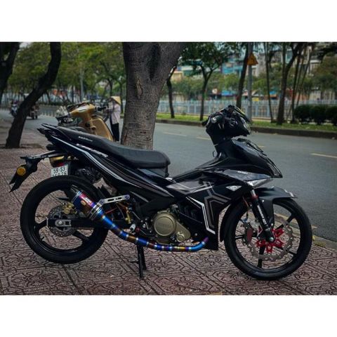 Tem Rời Yamaha Exciter 150 Y15ZR Chỉ Xám Trắng Dán Xe Đen  - Decal In Chất Lượng