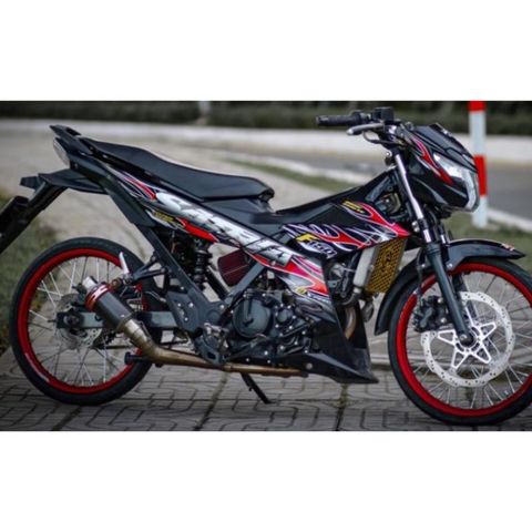 Tem Lửa Suzuki Satria Dán Xe Đen  - Decal In Chất Lượng