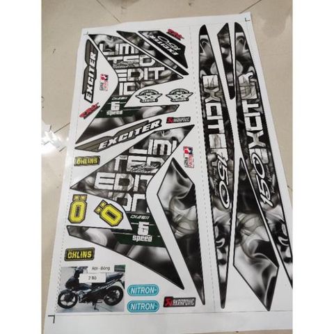 Tem Rời Yamaha Exciter 150 Limited Đen  - Decal In Chất Lượng