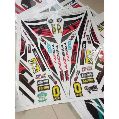 Tem Rời Yamaha Exciter 150 2021 Trắng Đỏ  - Decal In Chất Lượng