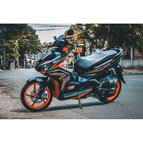 Tem Rời Dán Xe Air Blade 2016 Mẫu Zin Cam Đen Cực Chất, Hàng 3 Lớp Chất Lượng Cao Quyen Decal
